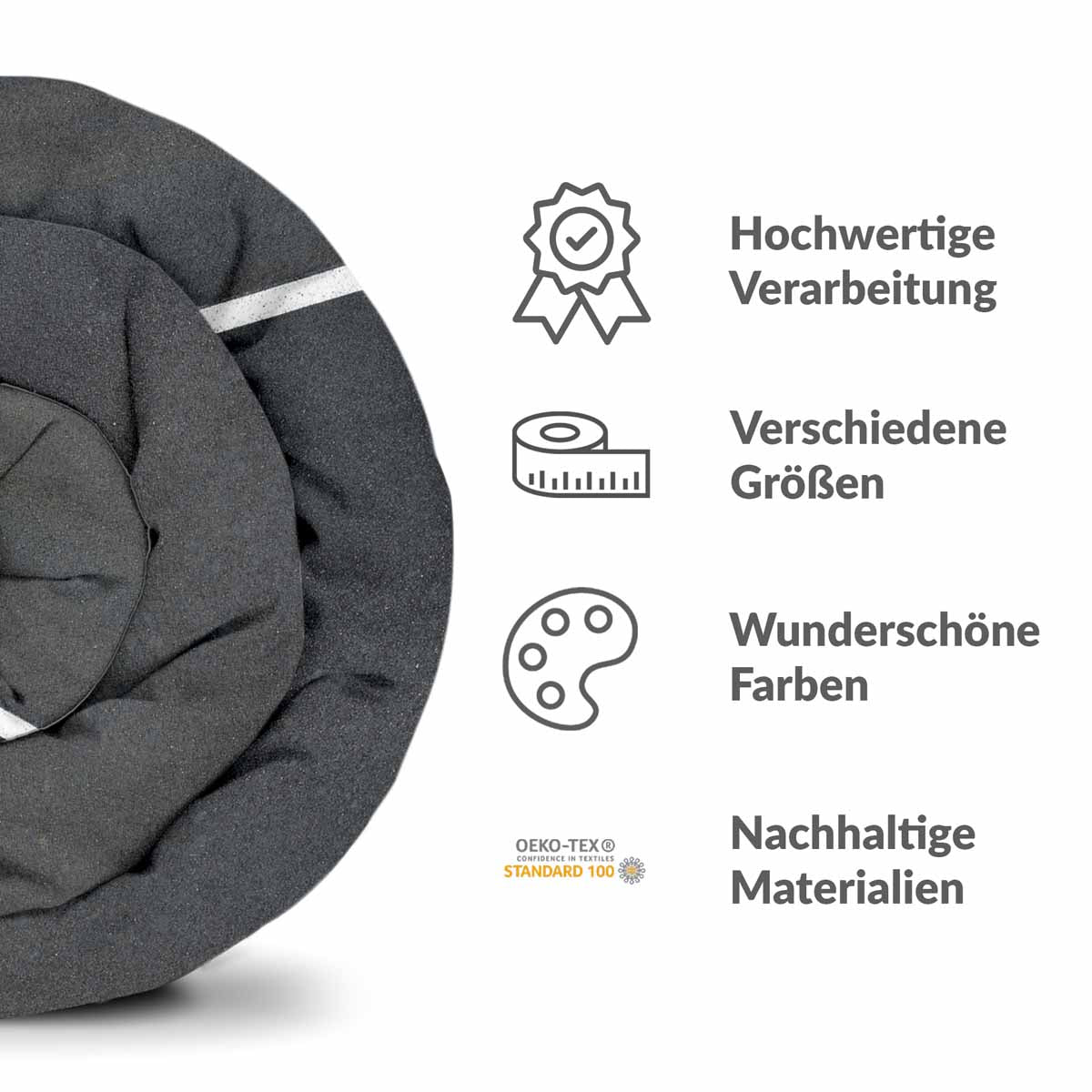 Manta terapéutica original - Funda de algodón gris oscuro con raya blanca