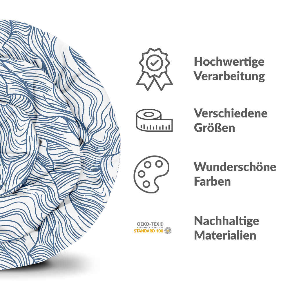 Juego de ropa de cama con manta terapéutica ondas en azul