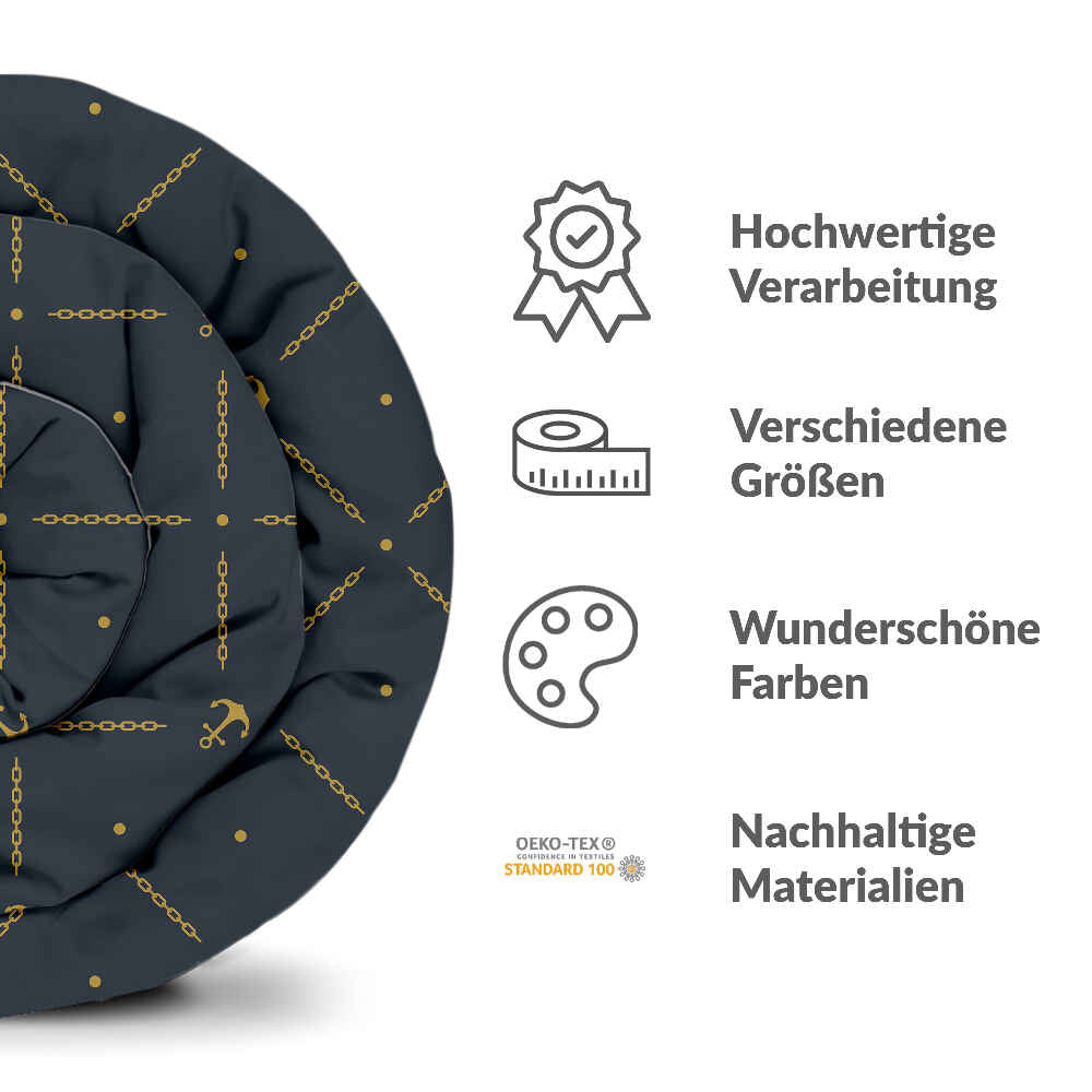 Manta terapéutica original - Funda de algodón azul con ancla
