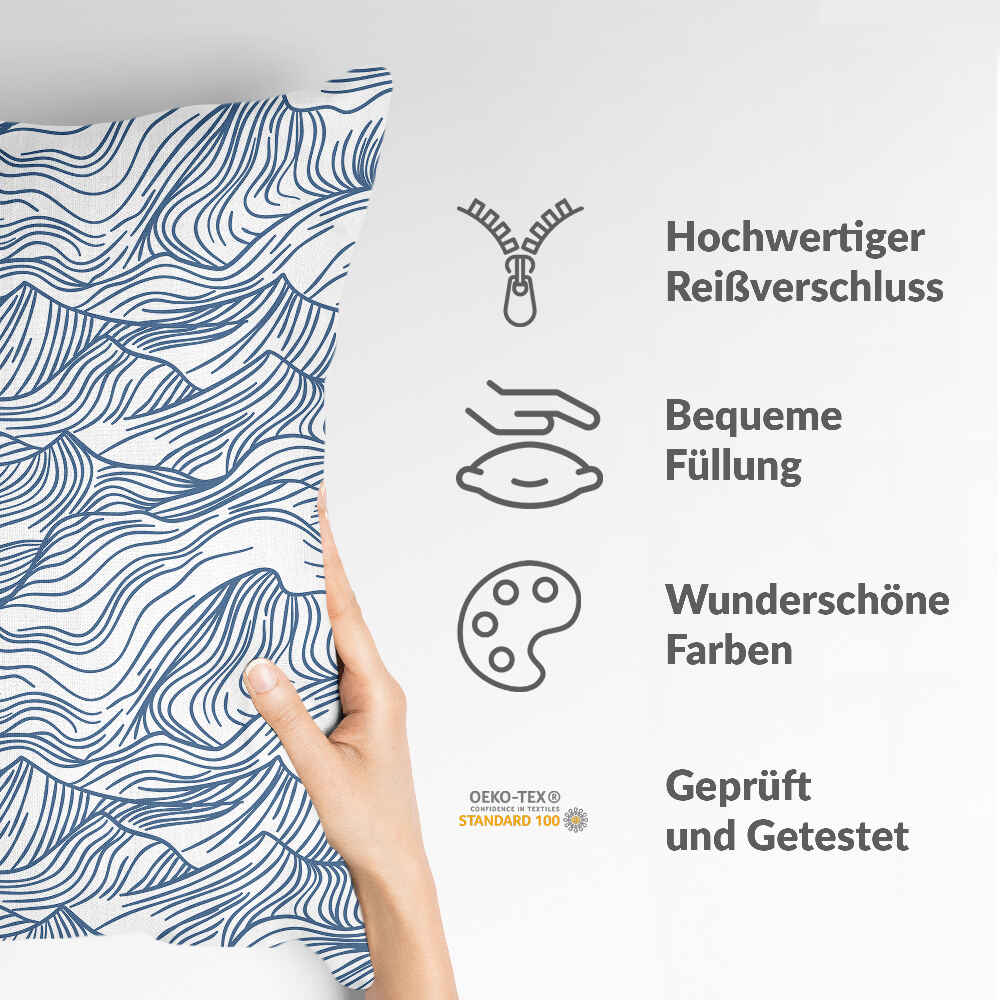 Almohada de salud ondas en azul