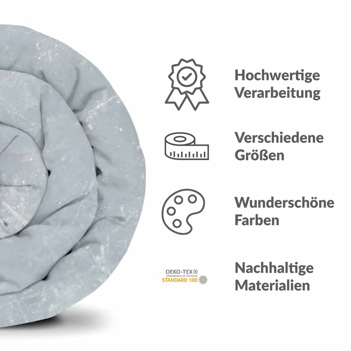 Set de ropa de cama con manta terapéutica gris con copos de nieve