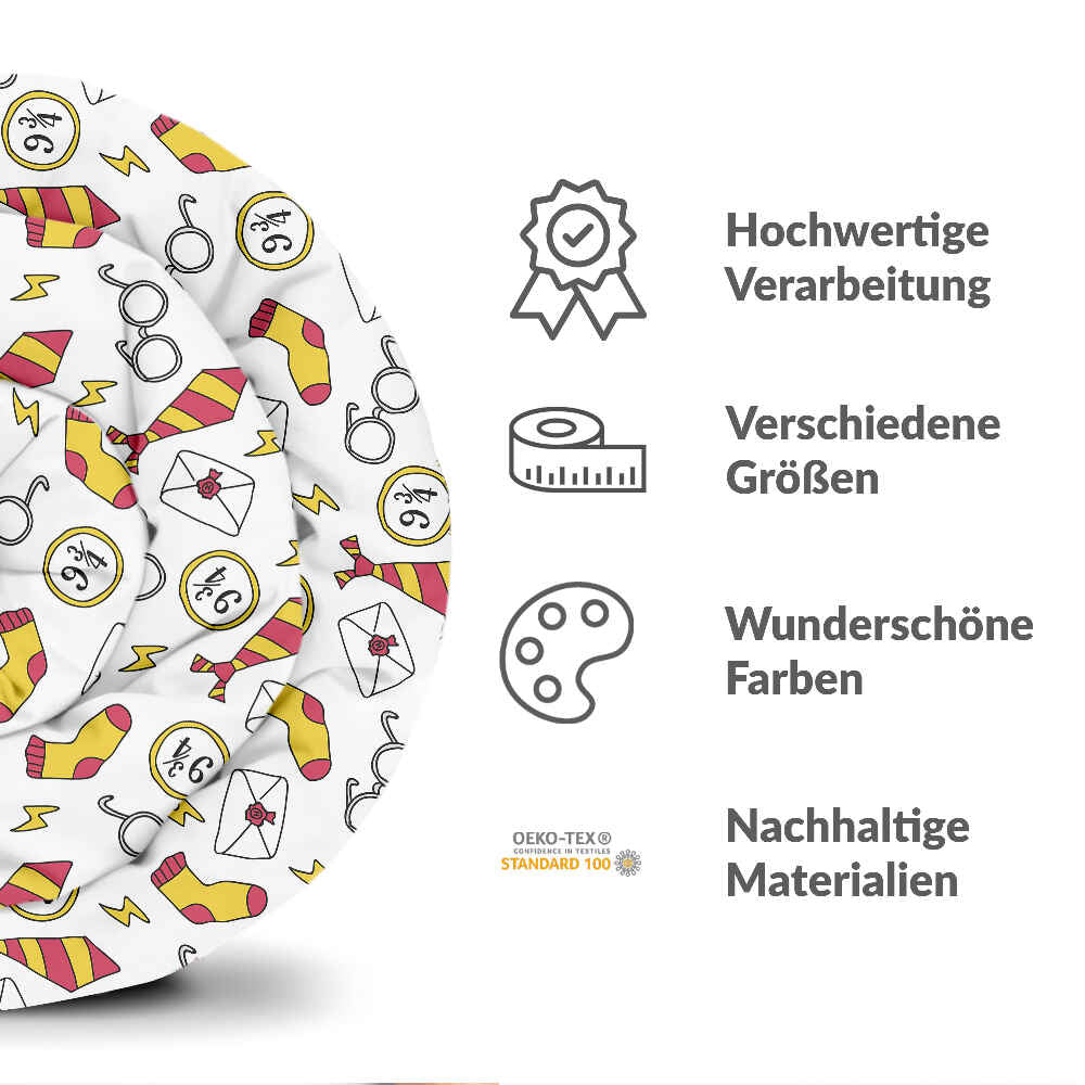 Set de ropa de cama con manta terapéutica blanca escuela de magia