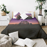 Set de ropa de cama con manta terapéutica lila con tractor