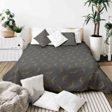 Juego de ropa de cama con manta terapéutica gris con trigo