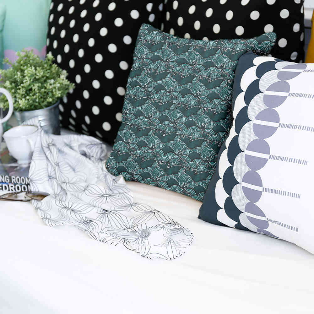 Almohada de salud ondas turquesa-verde