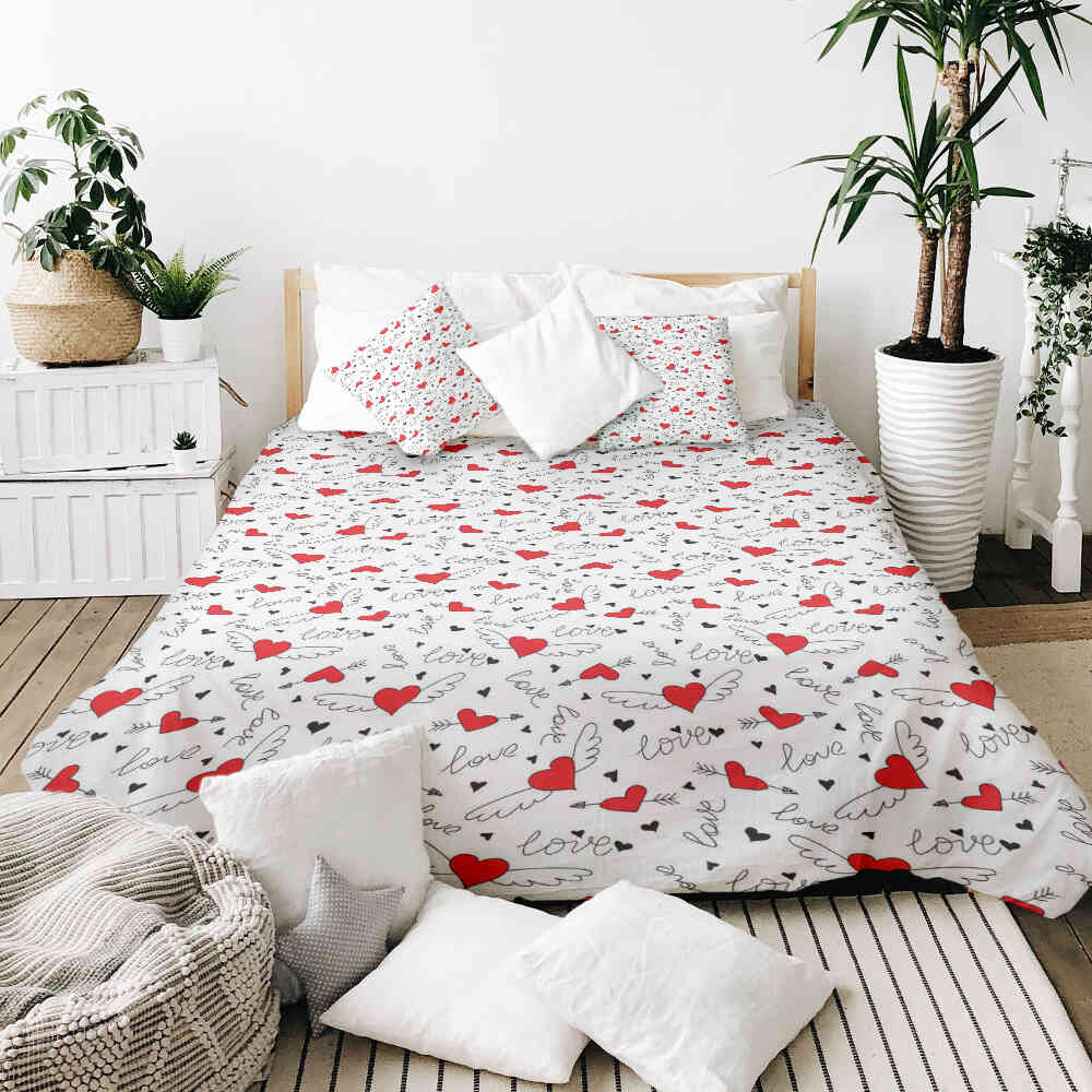 Set de ropa de cama con manta terapéutica Amor da alas