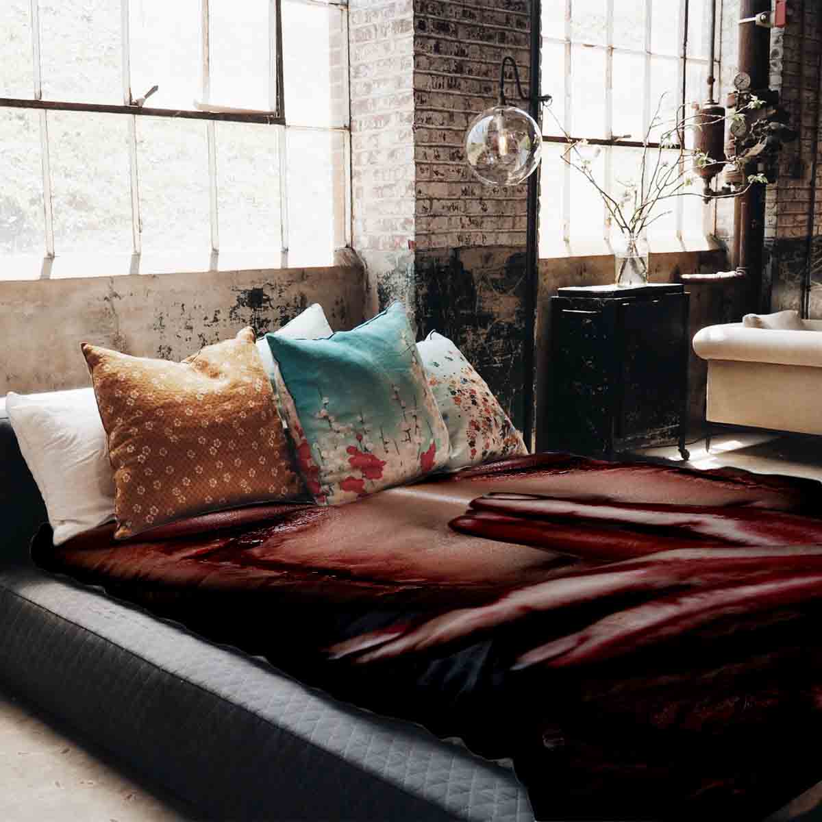 Set de ropa de cama con manta terapéutica Halloween cara