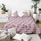 Set de ropa de cama y manta terapéutica blanca L.O.V.E