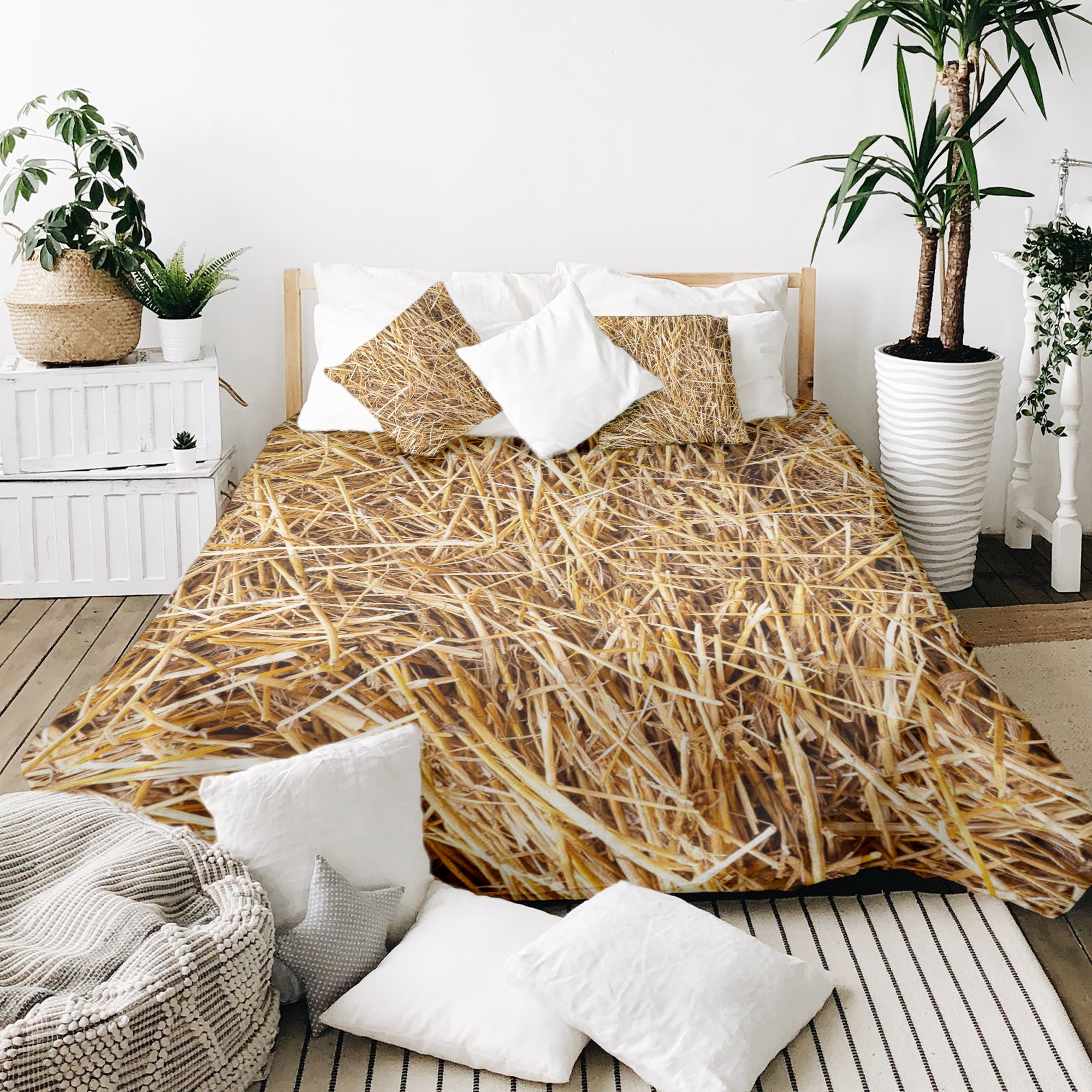 Juego de ropa de cama con mantas terapéuticas y heno