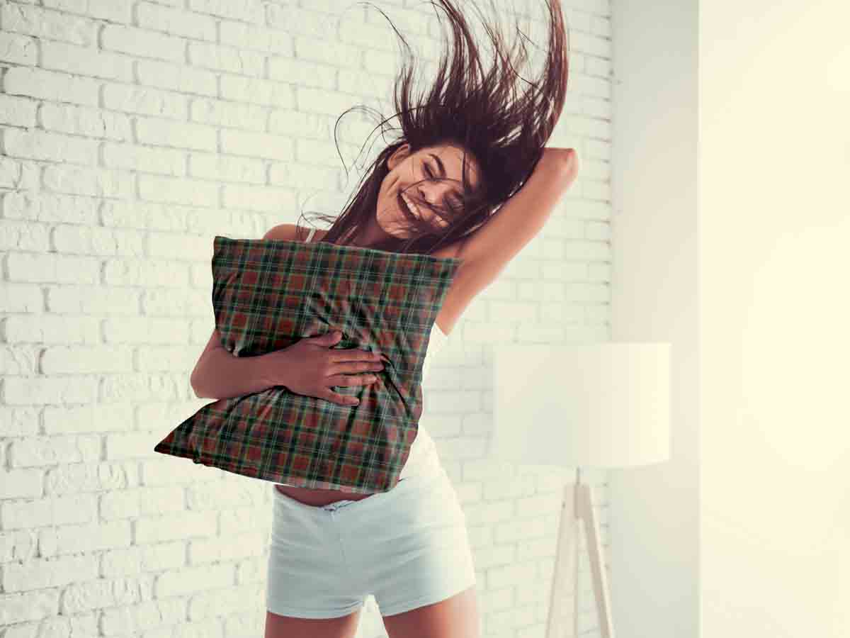 Almohada de salud con cuadro navideño