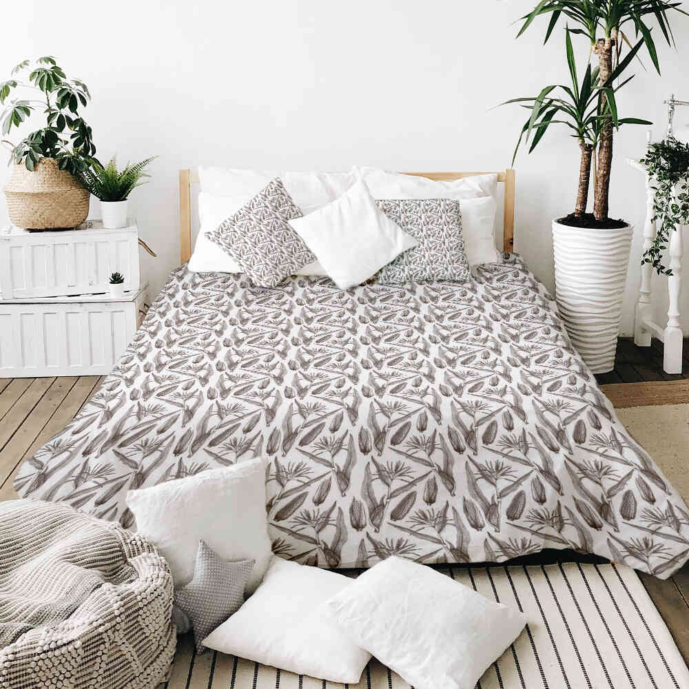 Juego de ropa de cama con manta terapéutica blanca con maíz
