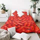 Juego de ropa de cama con manta terapéutica rojo tabletas