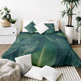 Set de ropa de cama con manta terapéutica Hojas verdes