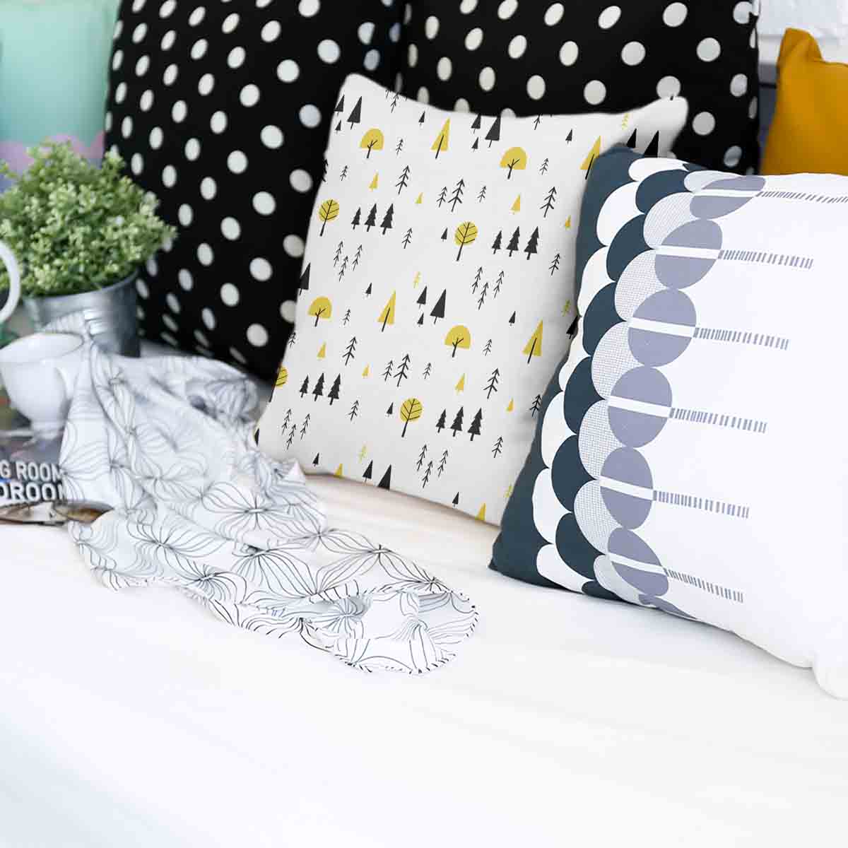 Almohada de salud con árboles amarillos