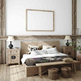 Set de ropa de cama con manta terapéutica marrón con lobo