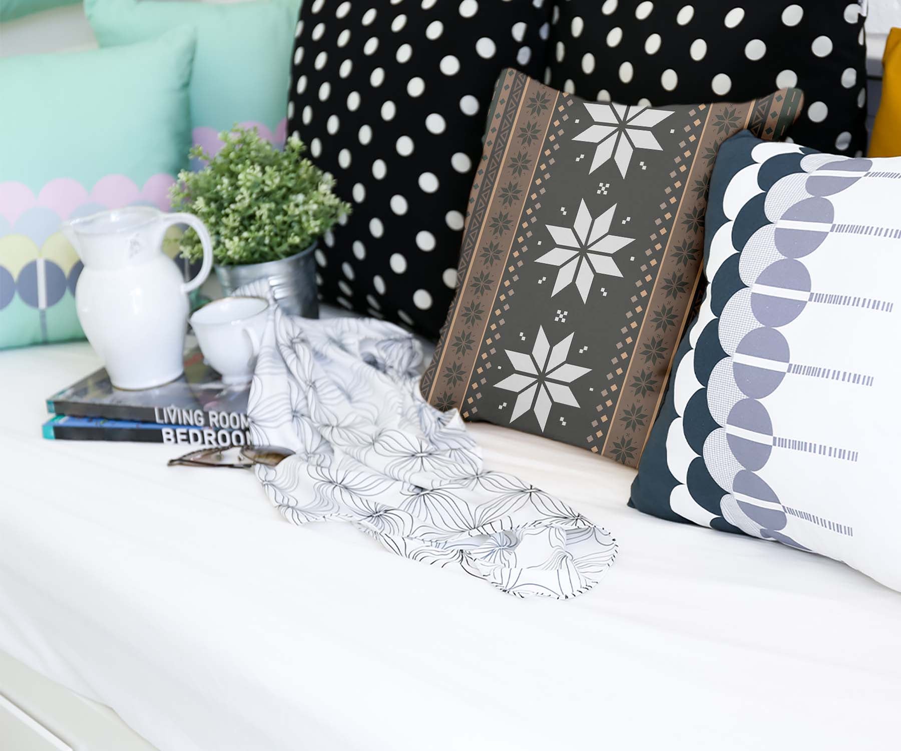 Almohada de salud a rayas con estrellas