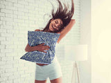 Almohada de salud azul Navidad