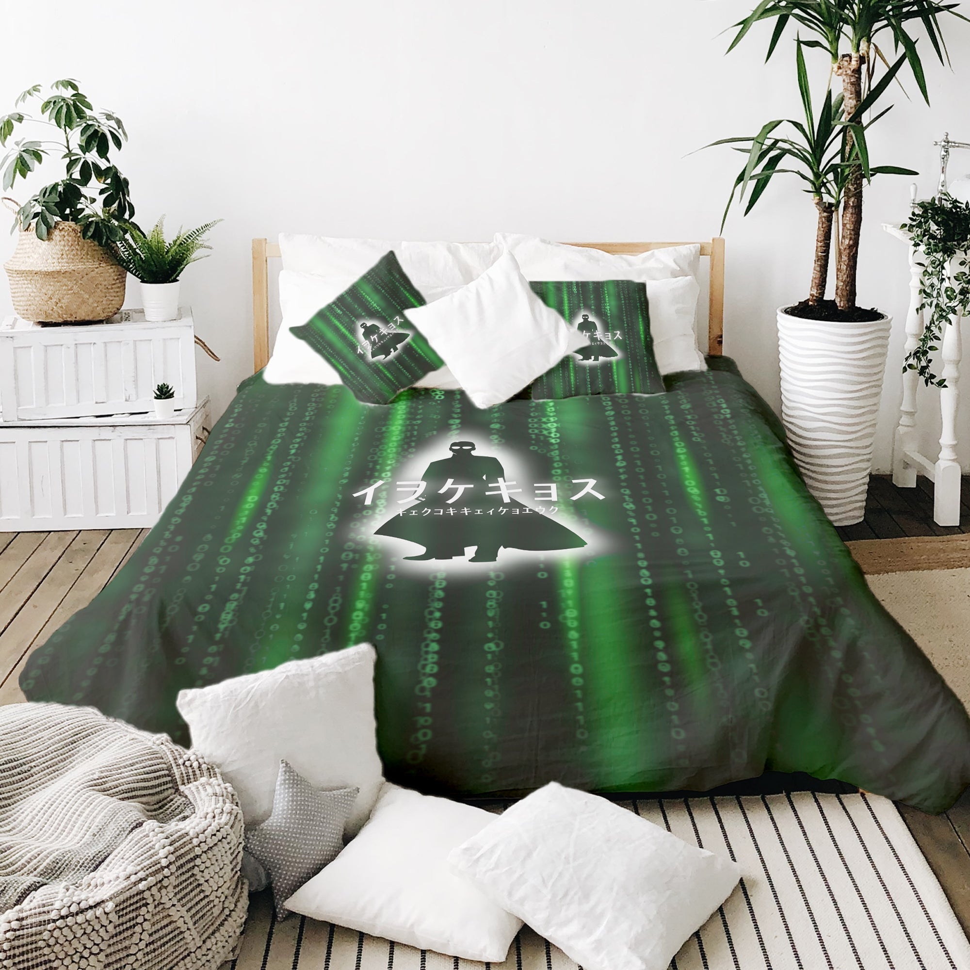 Set de ropa de cama con manta terapéutica Código numérico verde