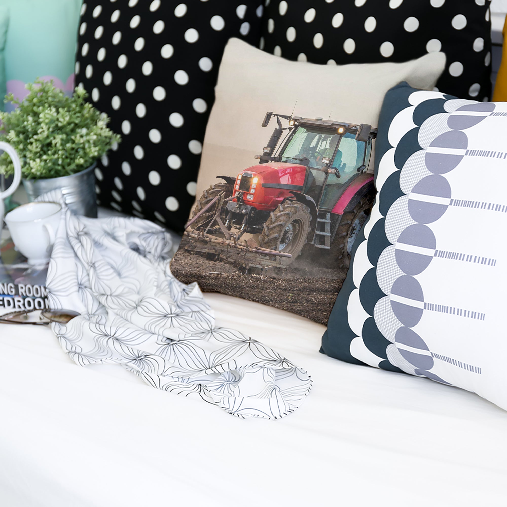 Almohada de salud con gran tractor