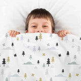 Set de ropa de cama con manta terapéutica bosque gris
