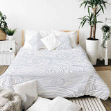 Juego de ropa de cama con manta terapéutica ondas azules