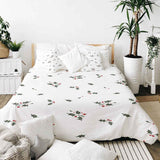 Manta terapéutica original - Funda de algodón blanca con ramas de muérdago