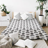 Juego de ropa de cama con manta terapéutica Joker negro y blanco