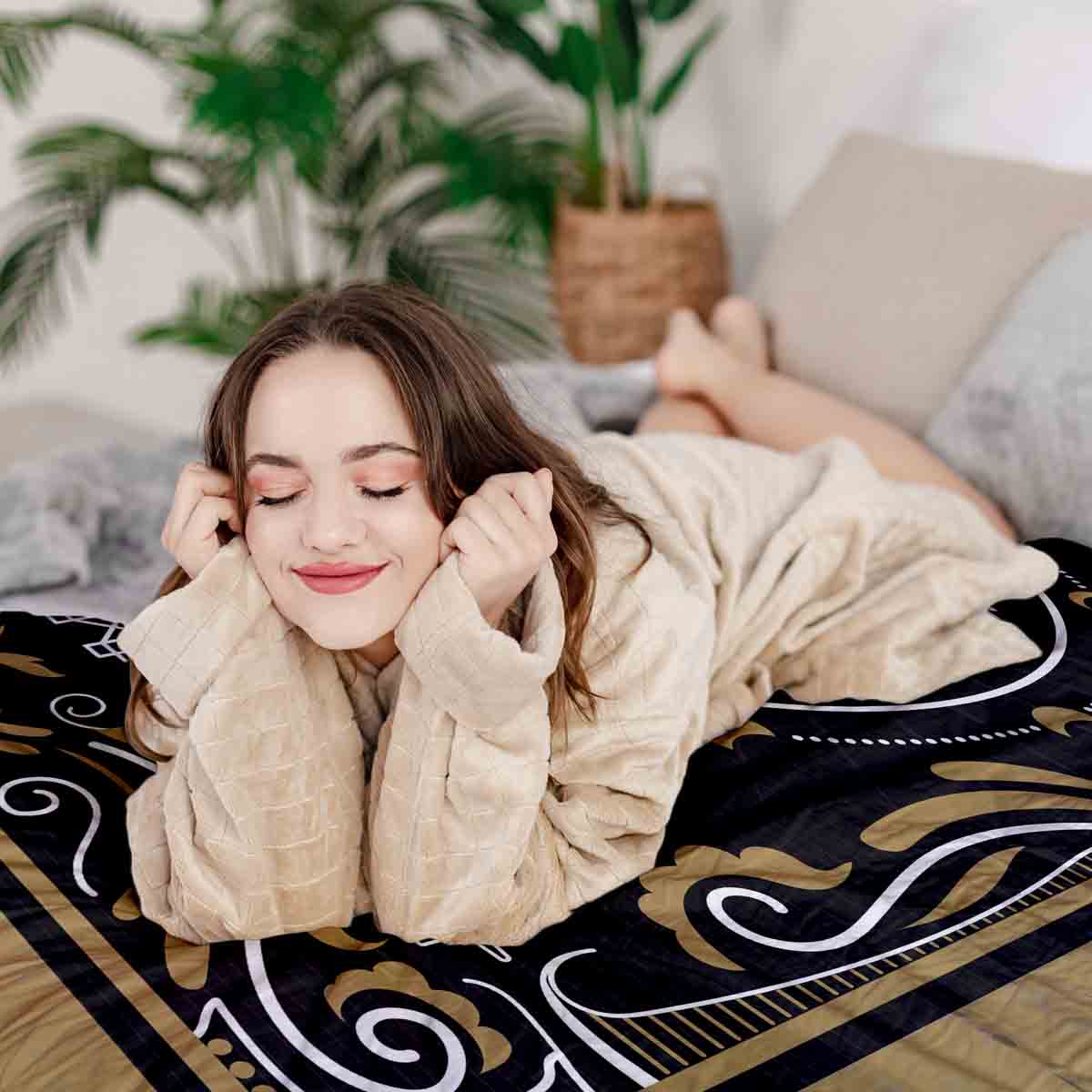 Set de ropa de cama con manta terapéutica para ojos