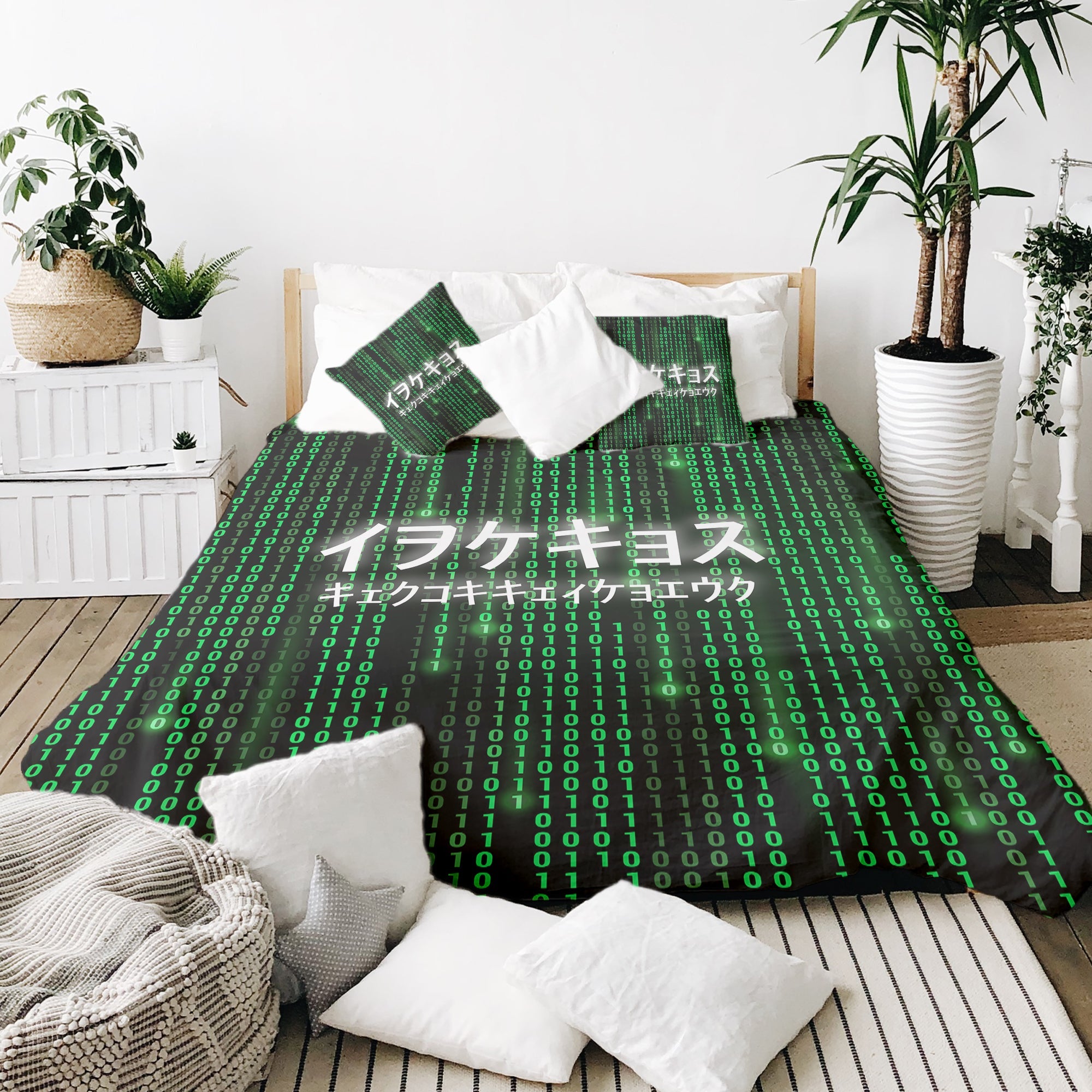 Original Therapiedecke - Juego de ropa de cama de algodón verde The Matrix