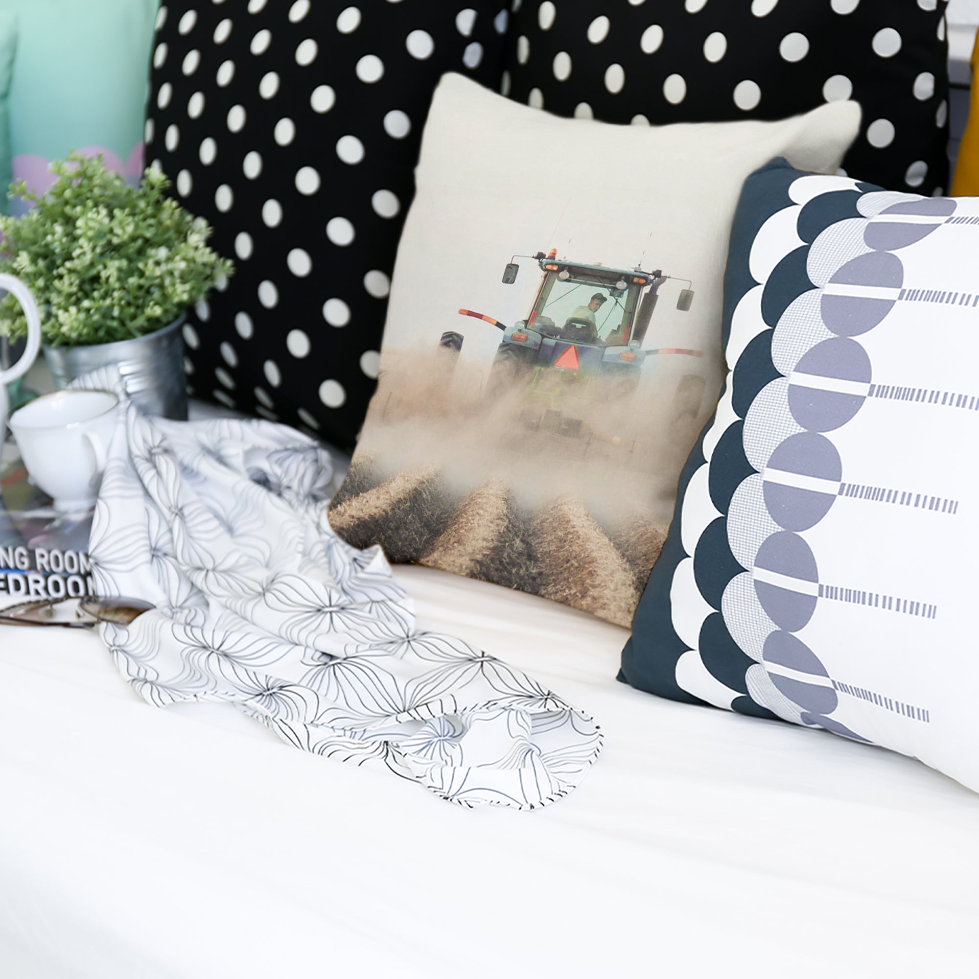 Almohada de salud tractor en acción