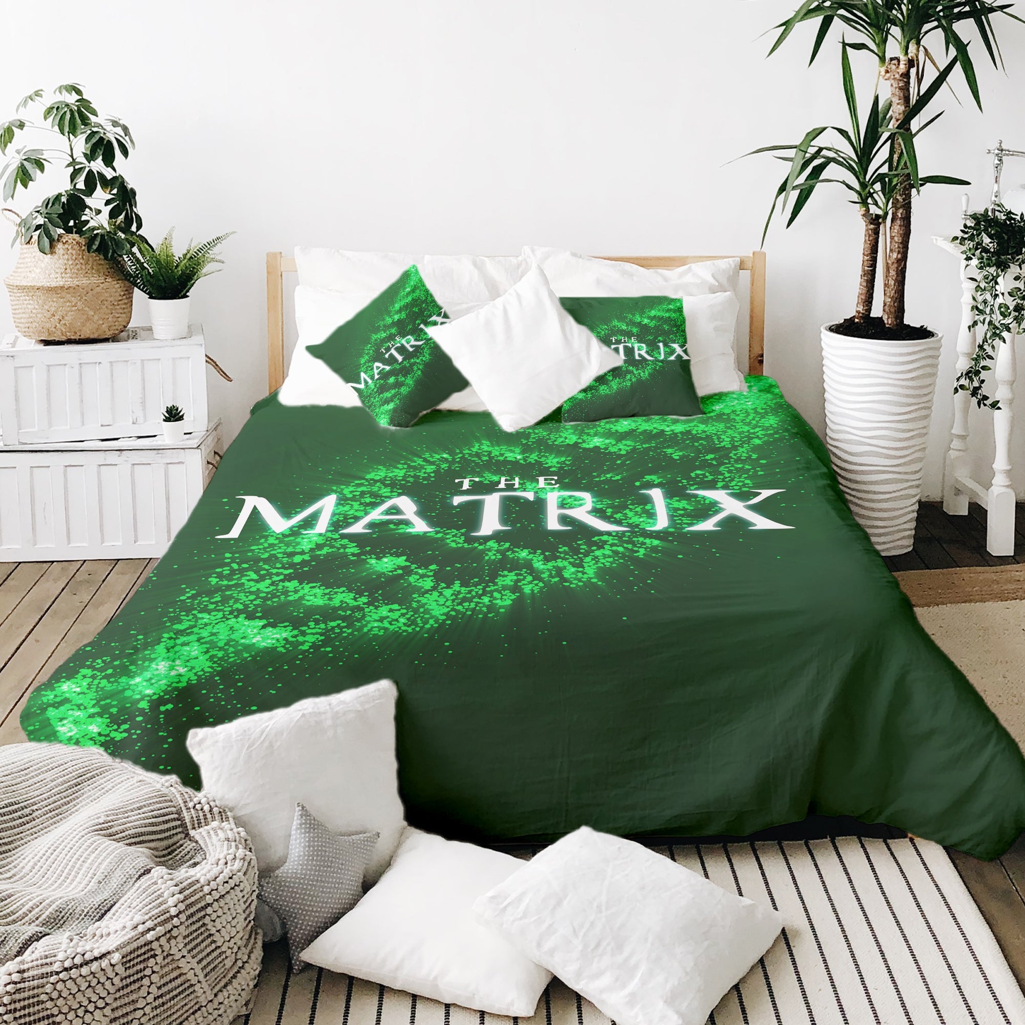 Set de ropa de cama con manta terapéutica verde Matrix DNA