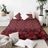 Manta terapéutica original - Funda de algodón negra con rosas rojas