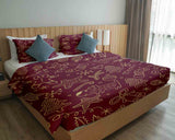Set de ropa de cama con manta terapéutica roja con divertidos motivos navideños
