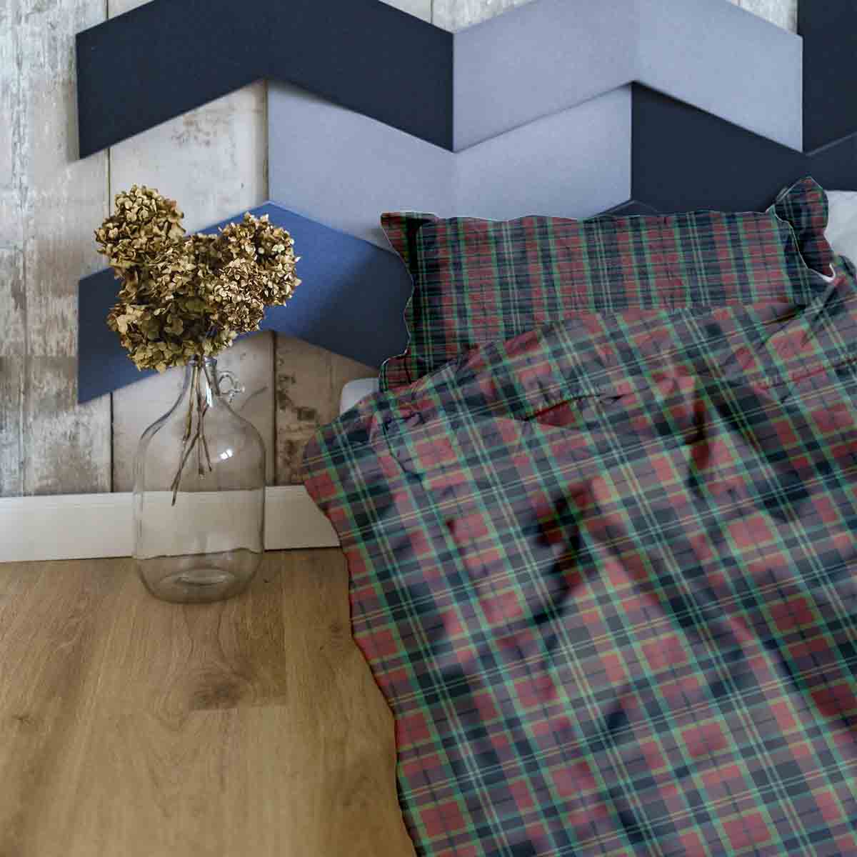Set de ropa de cama con manta terapéutica y cuadro navideño