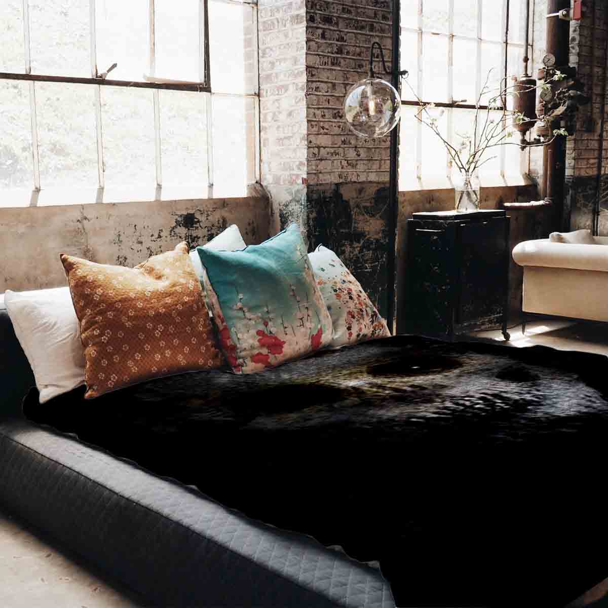 Set de ropa de cama con manta terapéutica negro terrorífico