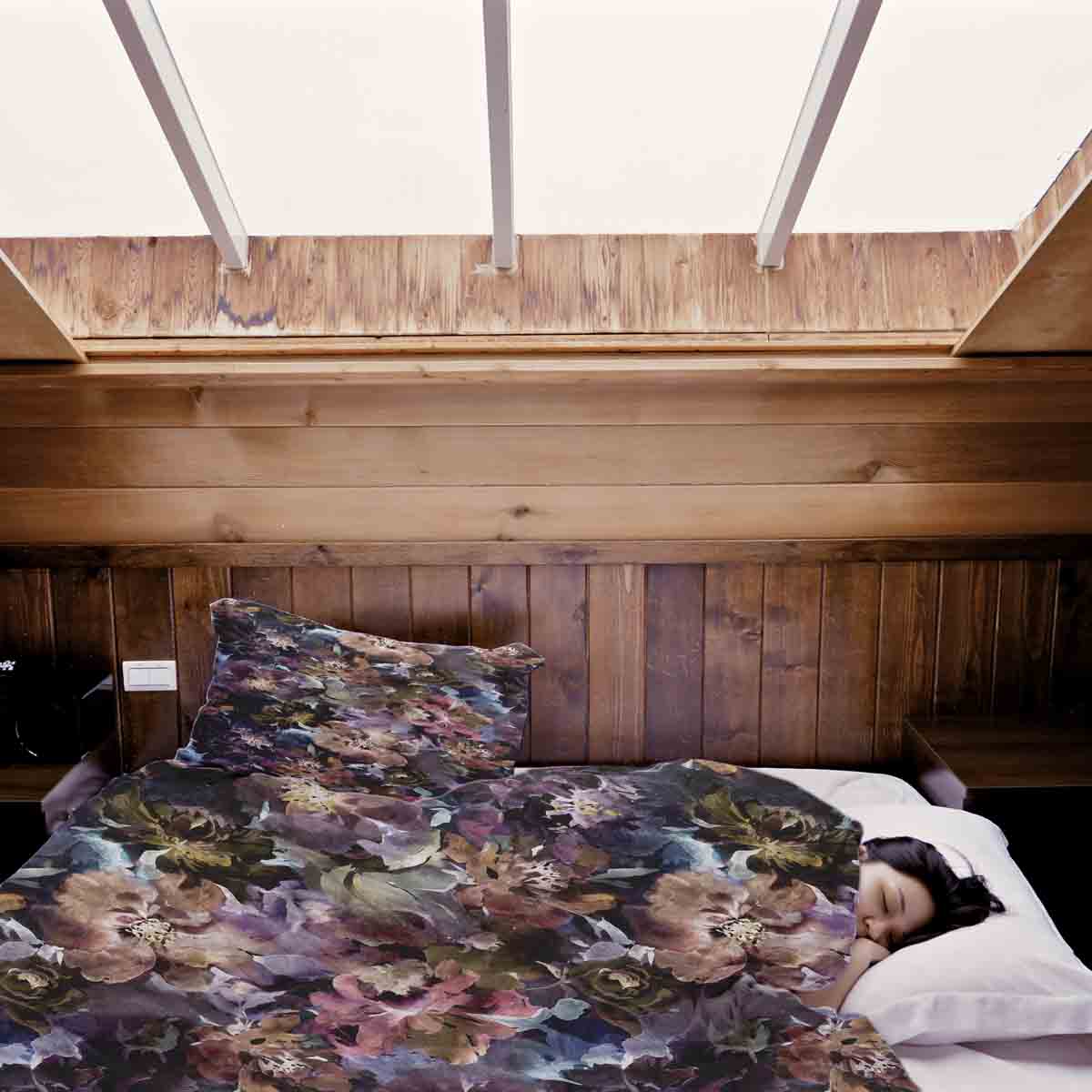 Set de ropa de cama con manta terapéutica Mar de flores