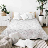 Set de ropa de cama con manta terapéutica gris con hiedra