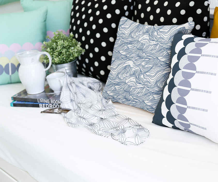 Almohada de salud ondas en azul