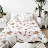Juego de ropa de cama con manta terapéutica blanca para la época navideña