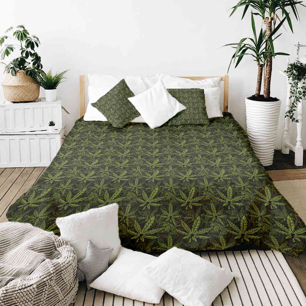 Set de ropa de cama con manta terapéutica de hoja de cáñamo