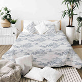 Set de ropa de cama con manta terapéutica gris muralla china