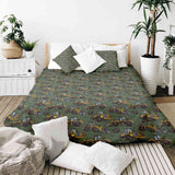 Set de ropa de cama con manta terapéutica verde tractor