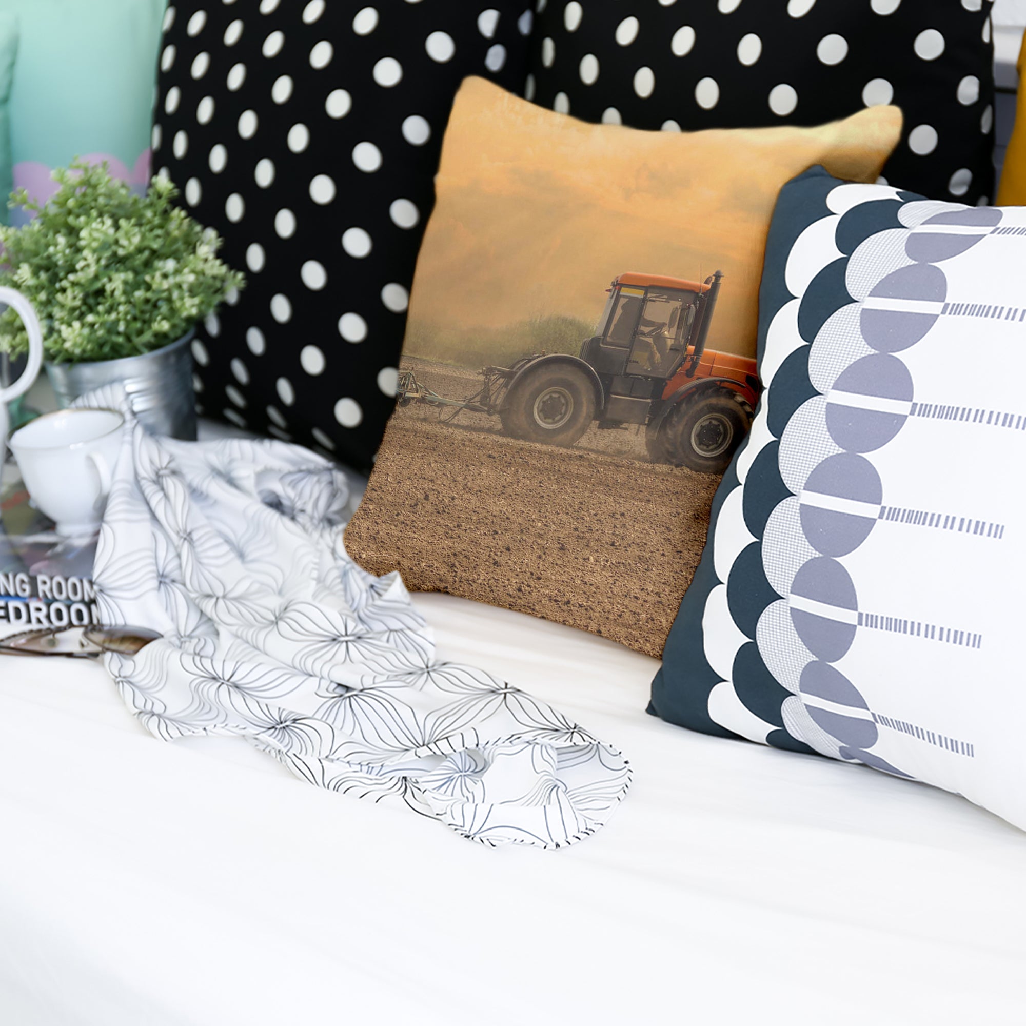 Almohada de salud tractor con remolque