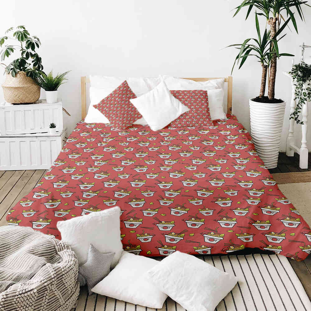Set de ropa de cama y mantas terapéuticas rojo para llevar