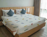 Juego de ropa de cama con mantas terapéuticas y rayas de colores