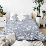 Set de ropa de cama con manta terapéutica patrón ondulado azul