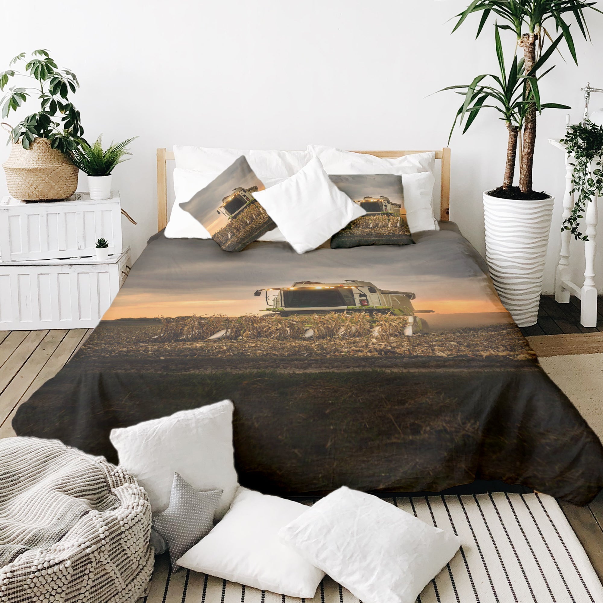 Juego de ropa de cama con manta terapéutica marrón Dreschmaschine