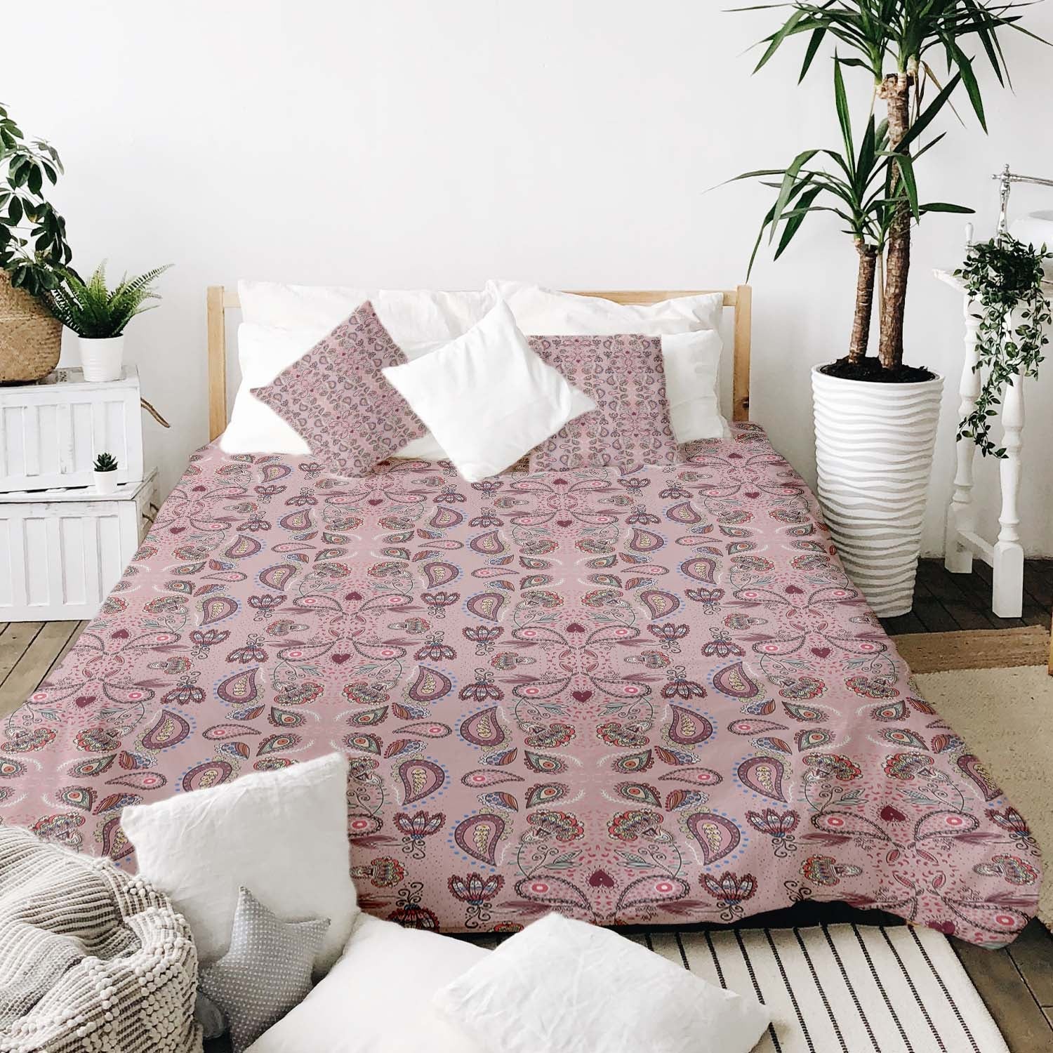 Set de ropa de cama con manta terapéutica rosa mandala