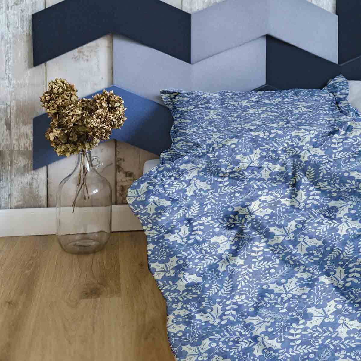 Juego de ropa de cama y manta terapéutica azul Navidad