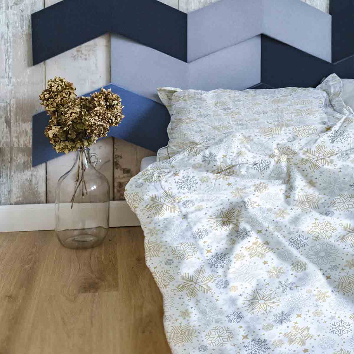 Juego de ropa de cama Therapeidecken con estampado claro de ventisca de nieve